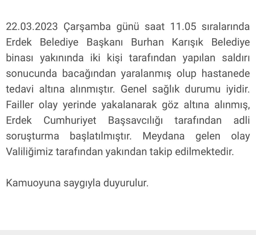 BASIN DUYURUSU / 22 Mart 2023